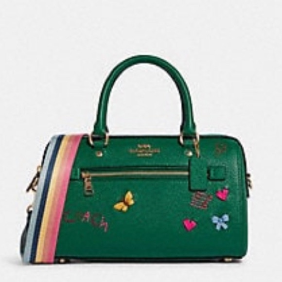 SOLD⛔️Authentic COACH Leather patches zip top satchel/Crosby - Picture 9 of 16